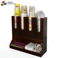 lunchroom Condiment Organizer Coffee Cup Caddy Holder Rack Tea Sugar Acrylic coffee cup display stand