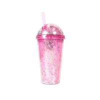 Personalized Glitter Tumbler Double wall 16 oz Travel Mug,Plastic Drink Cup,Acrylic tumbler